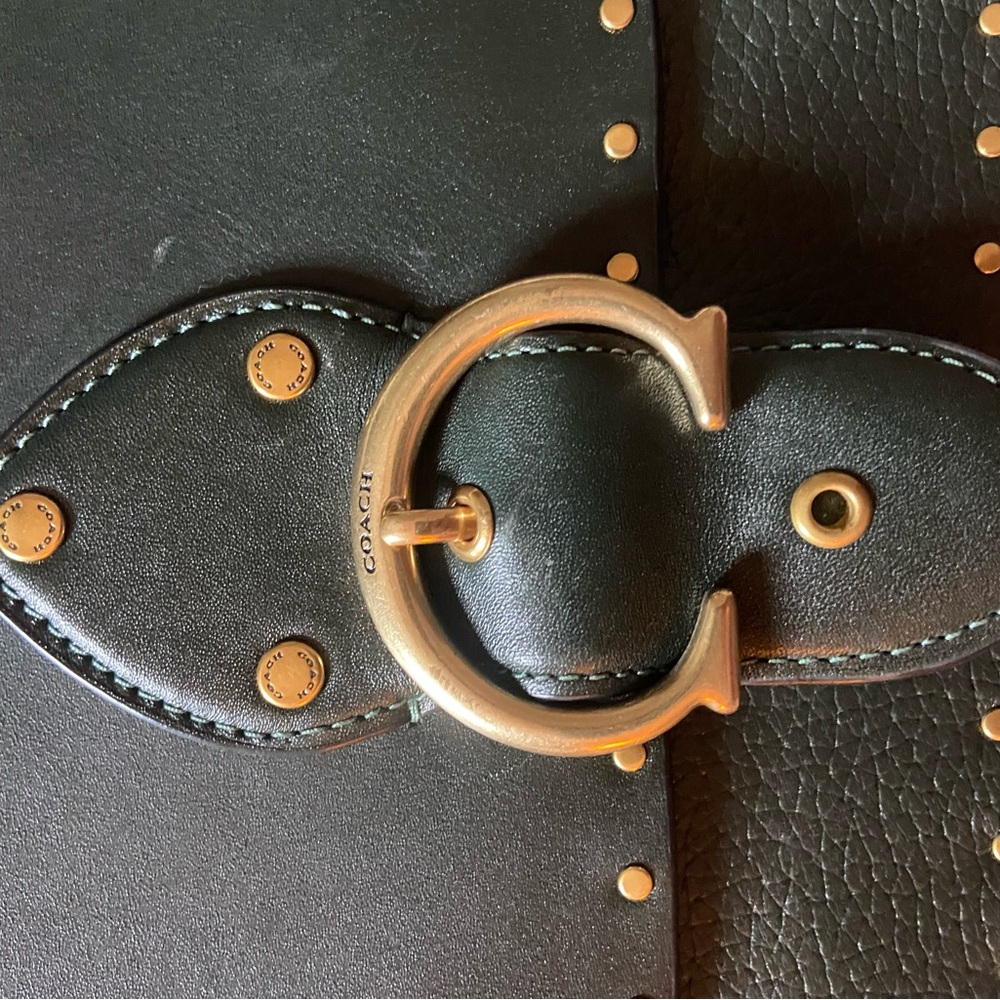 Coach Hunter Green and Brass Shoulder Bag with Chain - Picture 10 of 11
